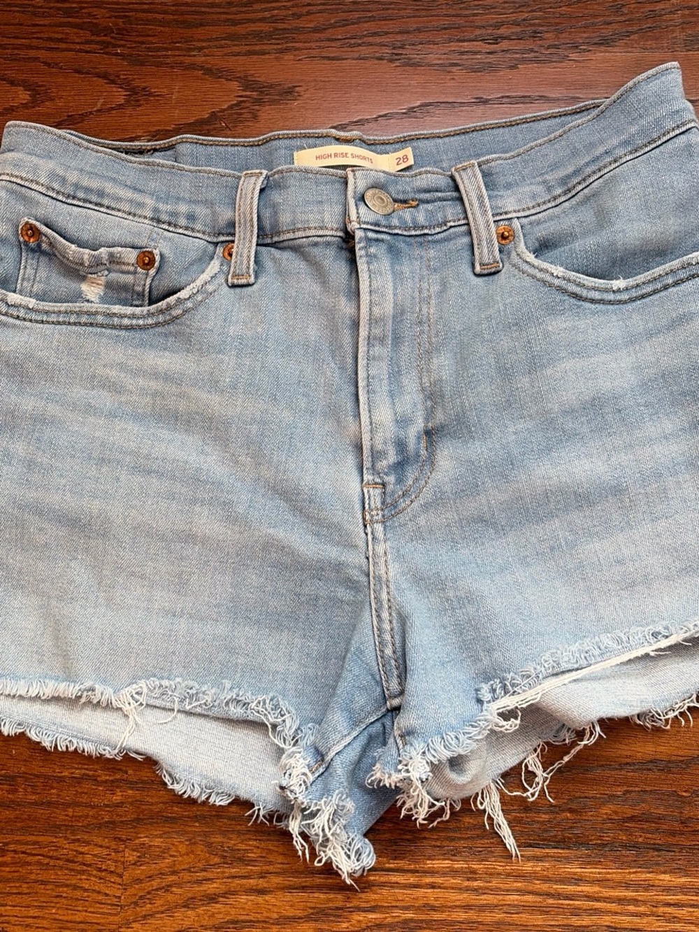 Levi's Light Blue High-Rise Denim Shorts